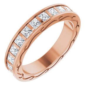 14k rose 1 3/4 ctw diamond square eternity band size 5