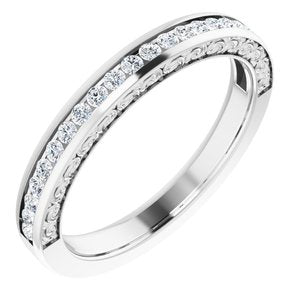 14k white 1/3 ctw round diamond anniversary band