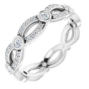 14k white 1/2 ctw diamond round eternity band