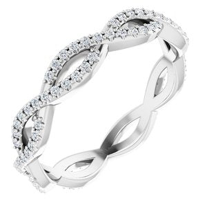 14k white 1/3 ctw diamond infinity-inspired eternity band size 8