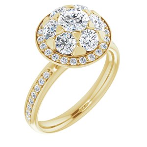 14k yellow 1 1/2 ctw diamond engagement ring