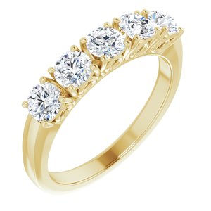 14k yellow 1 ctw diamond anniversary band