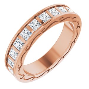 14k rose 2 1/6 ctw diamond square eternity band size 5