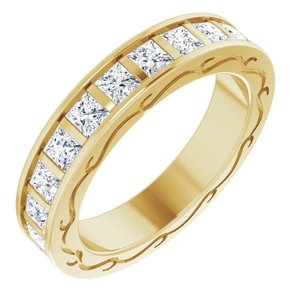 14k yellow 2 1/6 ctw diamond square eternity band size 5