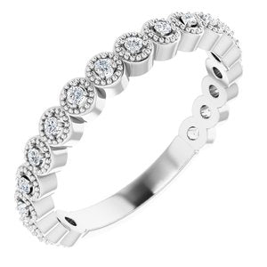 14k white 1/8 ctw diamond anniversary band