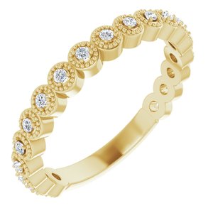 14k yellow 1/8 ctw diamond anniversary band