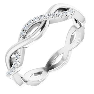 platinum 1/5 ctw diamond infinity-inspired eternity band size 5.5