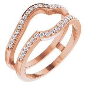 14k rose 1/4 ctw diamond ring guard