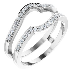 14k white 1/4 ctw diamond ring guard