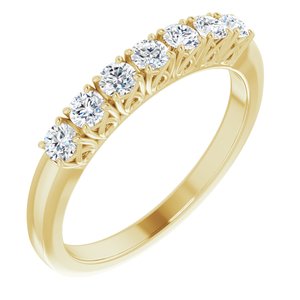 14k yellow 3/8 ctw diamond anniversary band