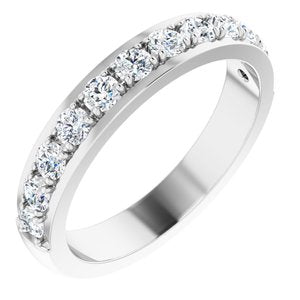 14k white 3/4 ctw diamond anniversary band