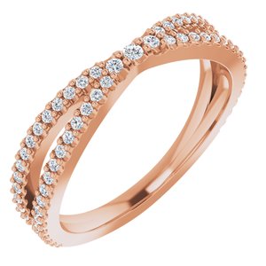 14k rose 1/3 ctw diamond contour band 