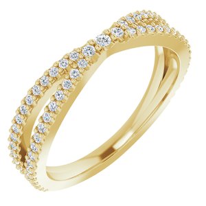 14k yellow 1/3 ctw diamond contour band 