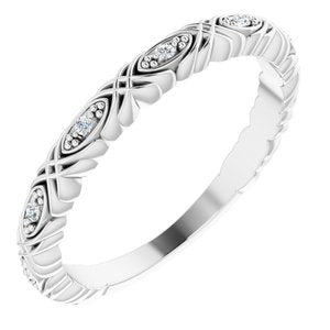 14k white .05 ctw diamond anniversary band