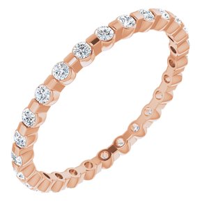 14k rose 3/8 ctw diamond eternity band size 5