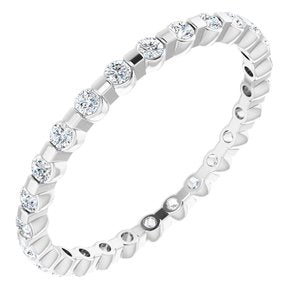 14k white 3/8 ctw diamond eternity band size 5