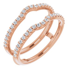 14k rose 3/8 ctw diamond ring guard