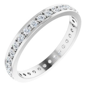 14k white 1/2 ctw diamond eternity band size 5.5