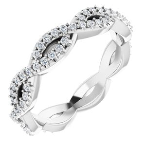 14k white 1/3 ctw diamond infinity-inspired eternity band size 4.5