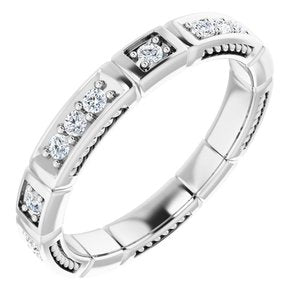 14k white 1/3 ctw diamond eternity band size 5