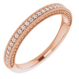 14k rose 1/10 ctw diamond anniversary band