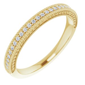 14k yellow 1/10 ctw diamond anniversary band