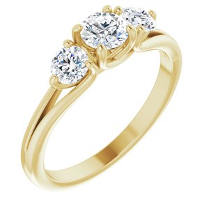 14k yellow 3/4 ctw diamond anniversary band