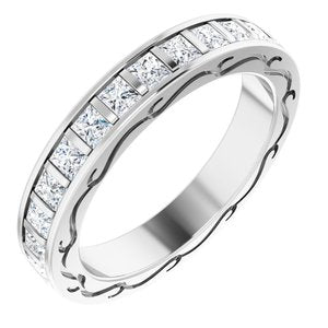 14k white 1 3/8 ctw diamond square eternity band size 5