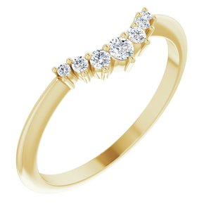 14k yellow 1/8 ctw diamond contour band