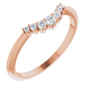 14k rose 1/8 ctw diamond contour band