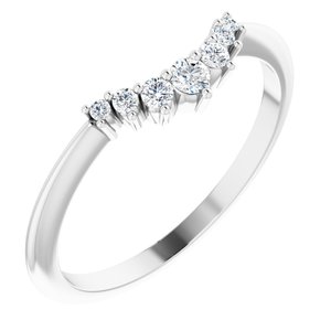 platinum 1/8 ctw diamond contour band