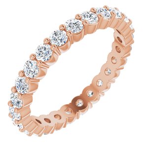 14k rose 3/4 ctw diamond eternity band size 4