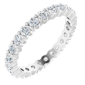 14k white 3/4 ctw diamond eternity band size 4