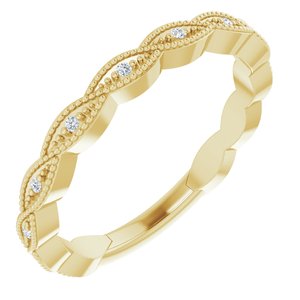 14k yellow .05 ctw diamond anniversary band 