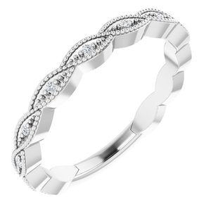 14k white .05 ctw diamond anniversary band 