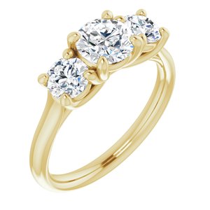 14k yellow 6 mm round forever  moissanite engagement ring 