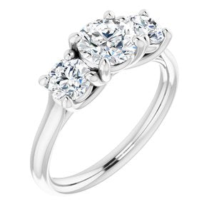 platinum 6 mm round forever  moissanite engagement ring 