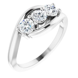 14k white 3/4 ctw diamond anniversary ring