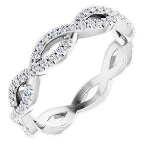 platinum 1/3 ctw diamond infinity-inspired eternity band size 5