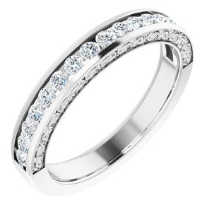 14k white 1/2 ctw round diamond anniversary band