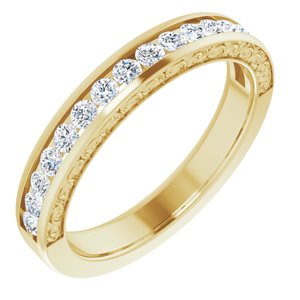 14k yellow 1/2 ctw round diamond anniversary band