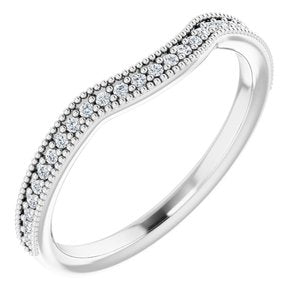 14k white 1/8 ctw diamond contour band