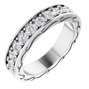 14k white 1 ctw diamond round eternity band size 5