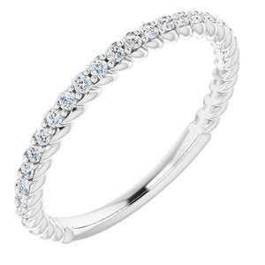 platinum 1/4 ctw diamond rope anniversary band