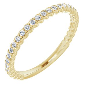 14k yellow 1/4 ctw diamond rope anniversary band