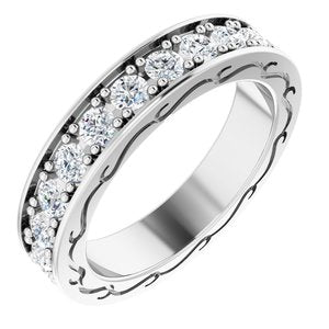 14k white 1 3/8 ctw diamond round eternity band size 6