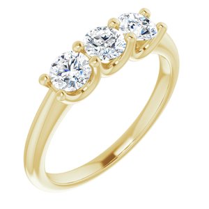 14k yellow 4.1 mm round 3/4 ctw diamond anniversary band