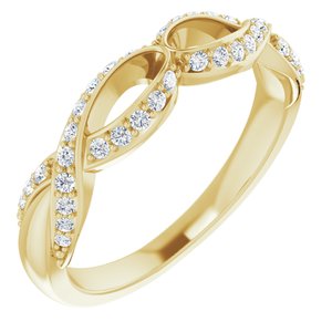 14k yellow 1/4 ctw diamond anniversary band