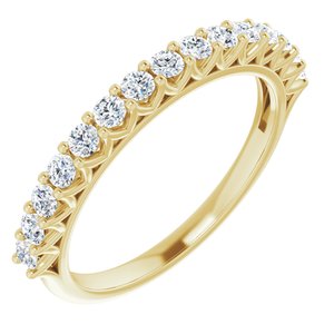 14k yellow 2 mm round 1/2 ctw diamond anniversary band