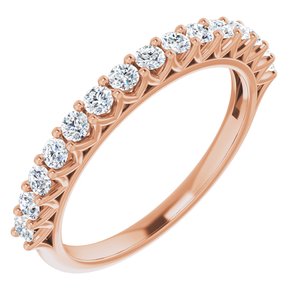 14k rose 2 mm round 1/2 ctw diamond anniversary band